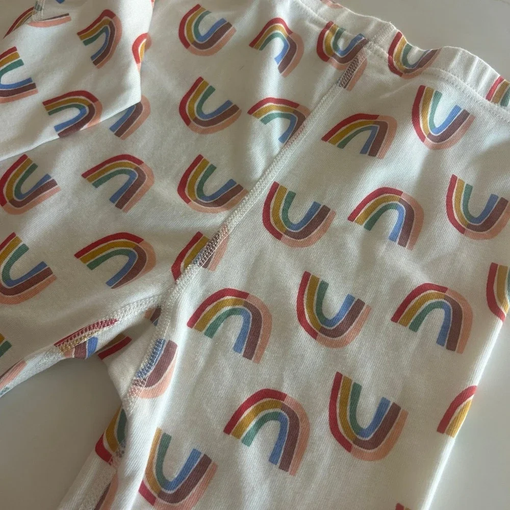 Hanna Andersson Girls Pajamas Rainbow Print Super Soft Size 8